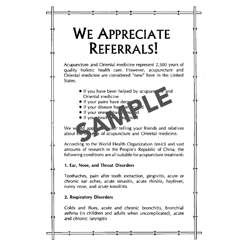 We Appreciate Referrals Cards