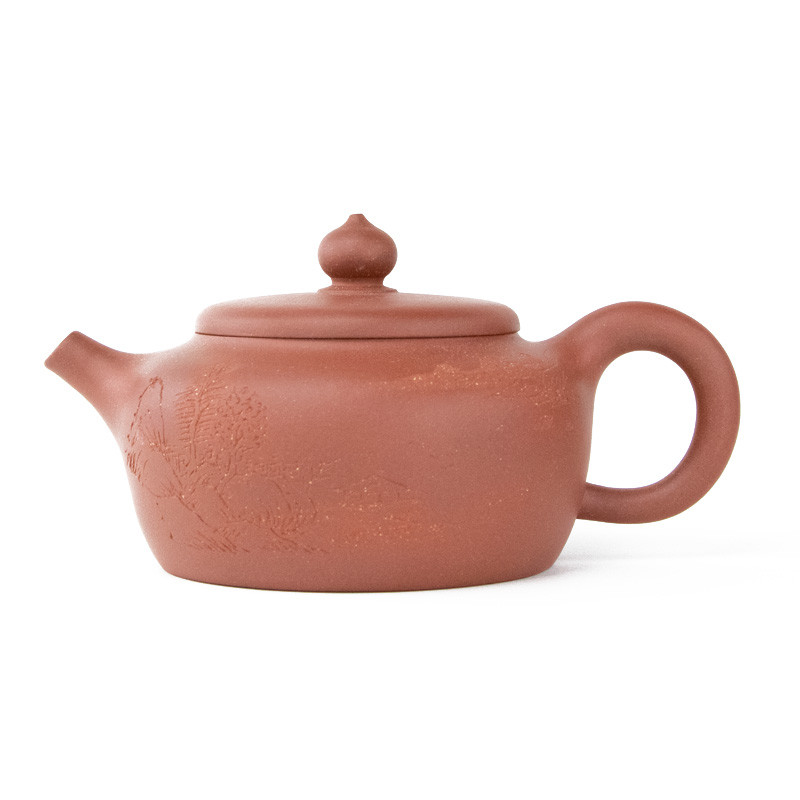 Small Tea Pot, Knob on top, Calligraphy Design,